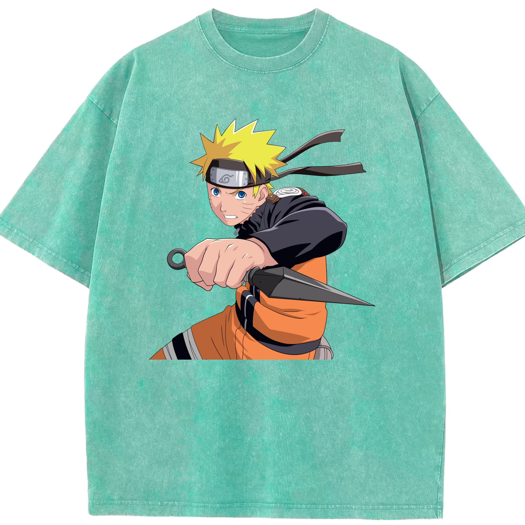 （画像用） NARUTO -ナルト- うずまき ナルト Uzumaki Naruto 綿100% ヴィンテージ風 半袖Tシャツ（フロントプリント）